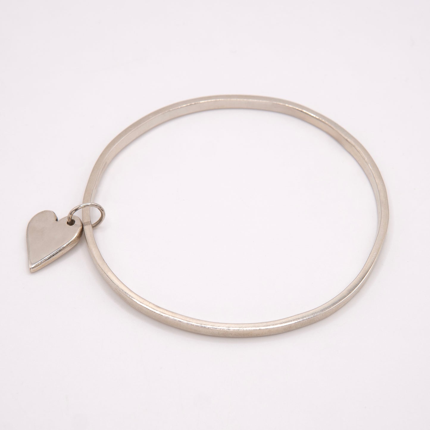 Heart charm bangle