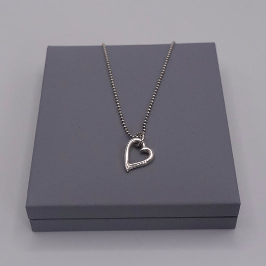 Small open heart necklace