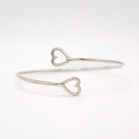 Small open heart bangle