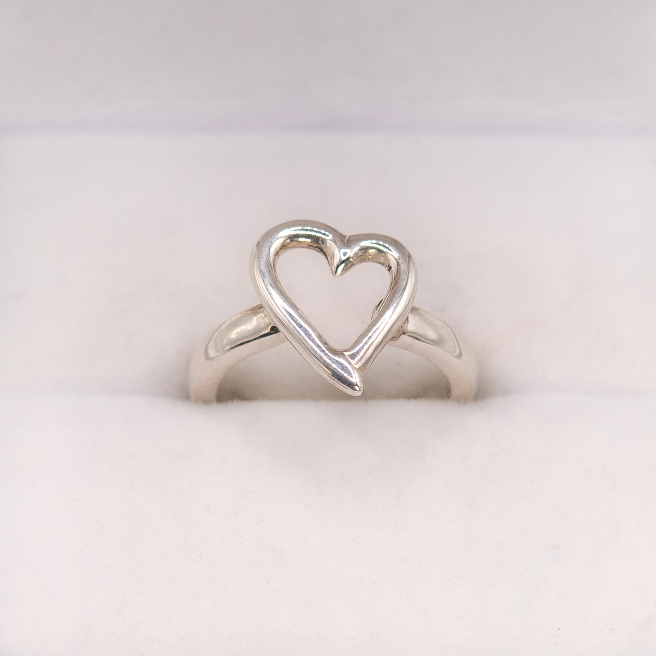 Small open heart ring