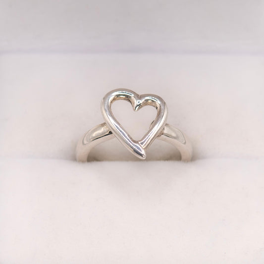 Small open heart ring