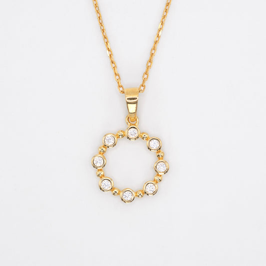 Gold plated Circle necklace